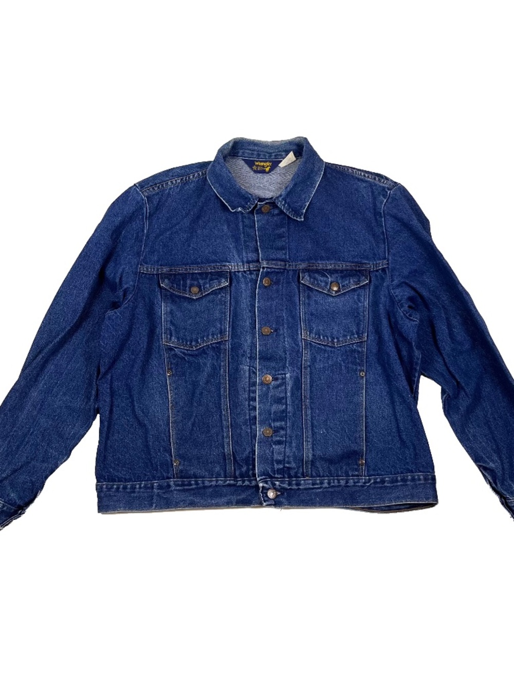 Vintage Wrangler Denim Jean Trucker Jacket Made in USA 80s Western Cowboy